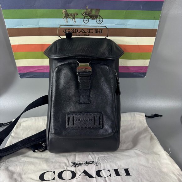 NWOT Authentic Coach # 2944 Black Leather Ranger Mini Pack - Picture 1 of 15